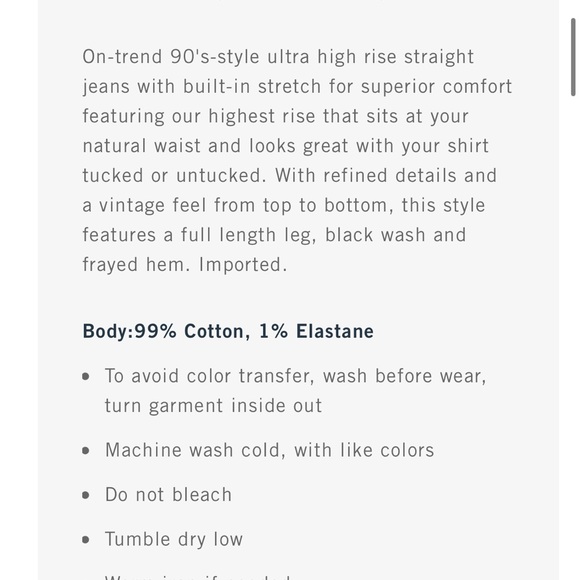 ABERCROMBIE & FITCH The 90s Straight Ultra High Rise size 29/8R. - Picture 6 of 6